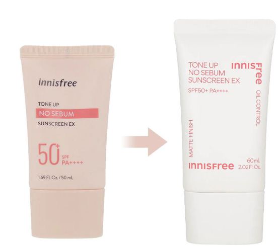 Kem chống nắng cho tuổi 30  Innisfree hồng Tone Up No Sebum 